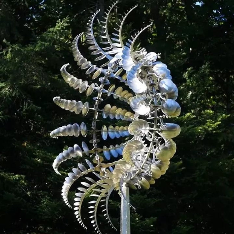 Sculpture rotative élégante pour jardin captivant