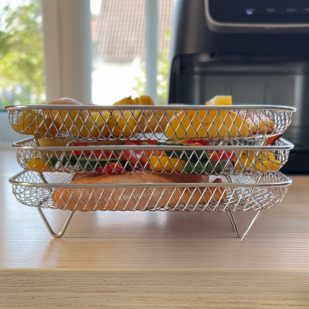 Stohovateľné košíky na rovnomerné varenie vzduchom (x3)