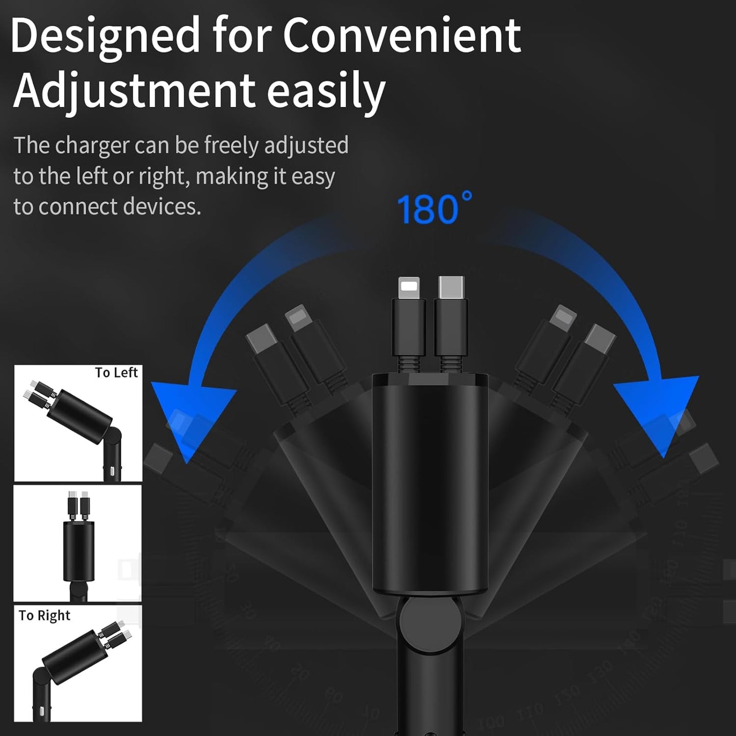 Rychlá nabíječka do auta s dvojitým inteligentním USB portem 4-v-1