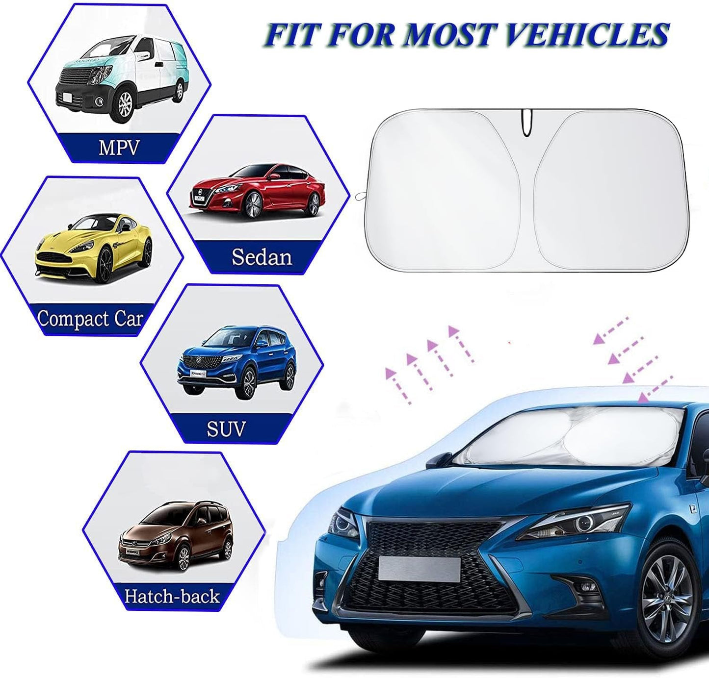 Pare-soleil voiture anti-chaleur sur mesure et efficace