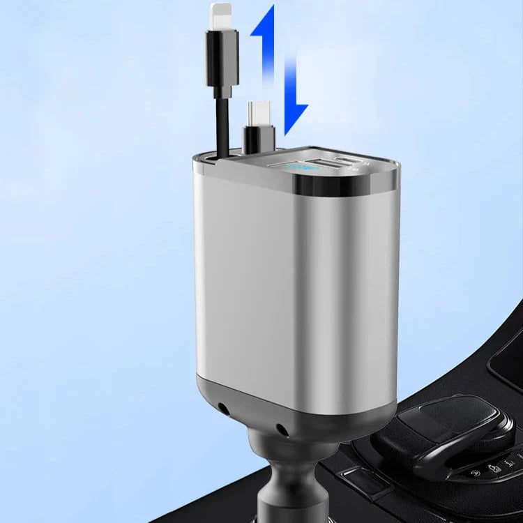 Rychlá nabíječka do auta s dvojitým inteligentním USB portem 4-v-1