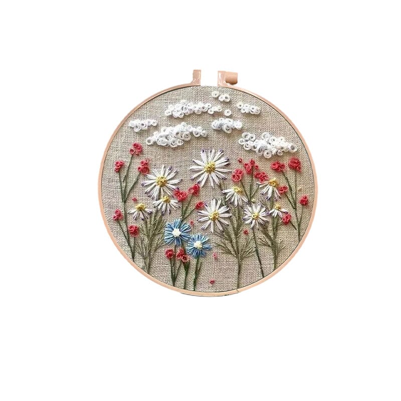Borduurset met bloemen voor creatieve hobby's