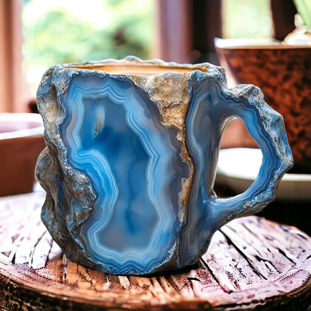クリスタルミネラルのコーヒーカップ - 自然のエレガンス
