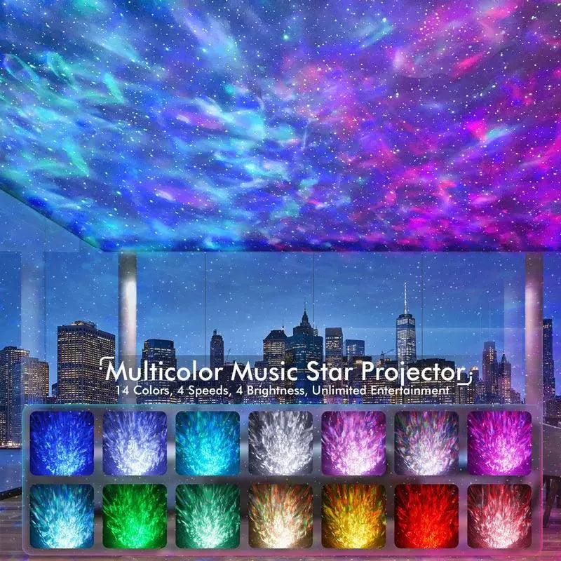 Galaxie projector met muziek en afstandsbediening
