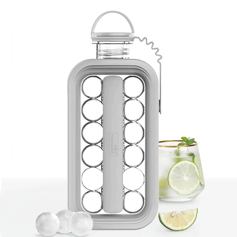 Bouteille 2-en-1 avec moule à glaçons intégré