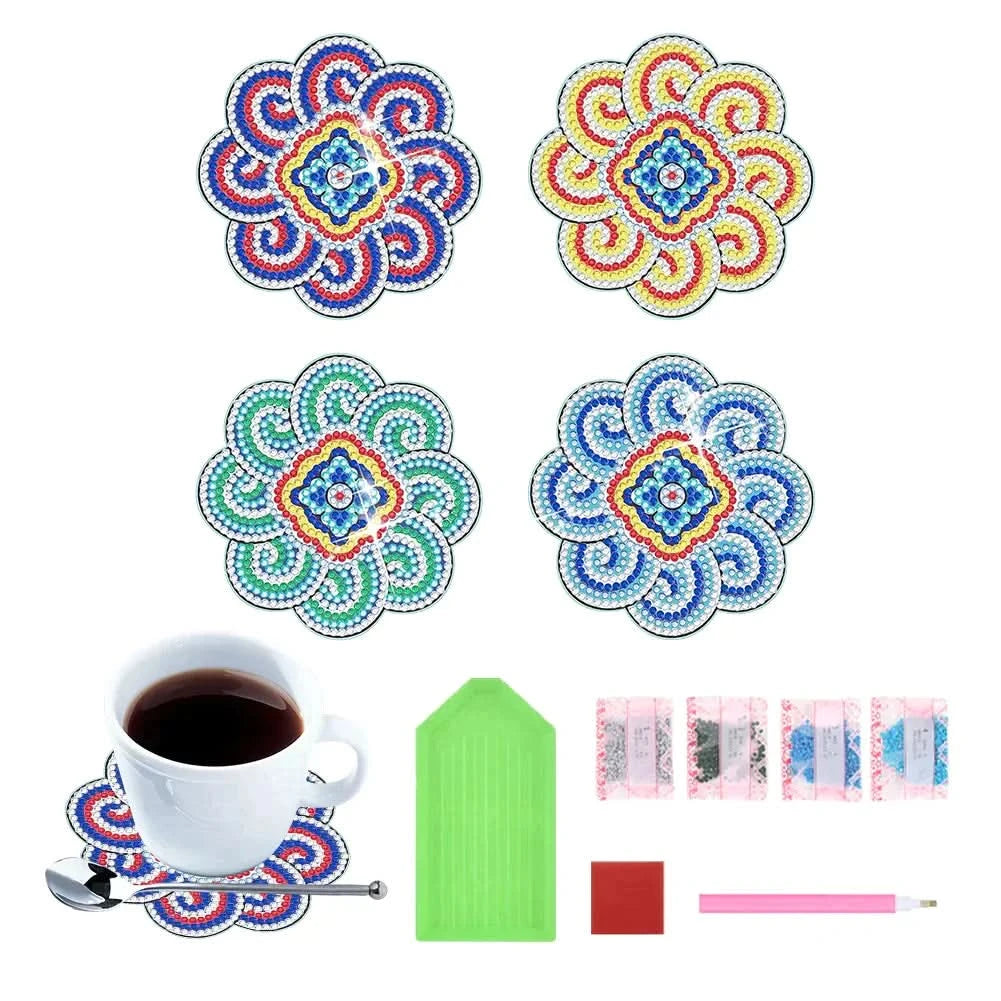 DIY coasters med rhinestones 