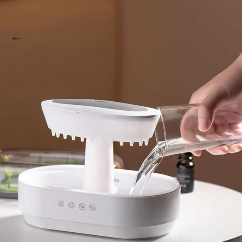 Diffusor med regneffekt - ljud, dimma och stämningsljus 