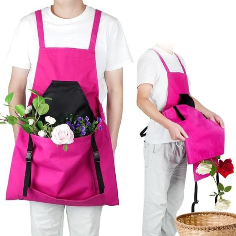 Praktisch tuinier schort met grote oogstzak 