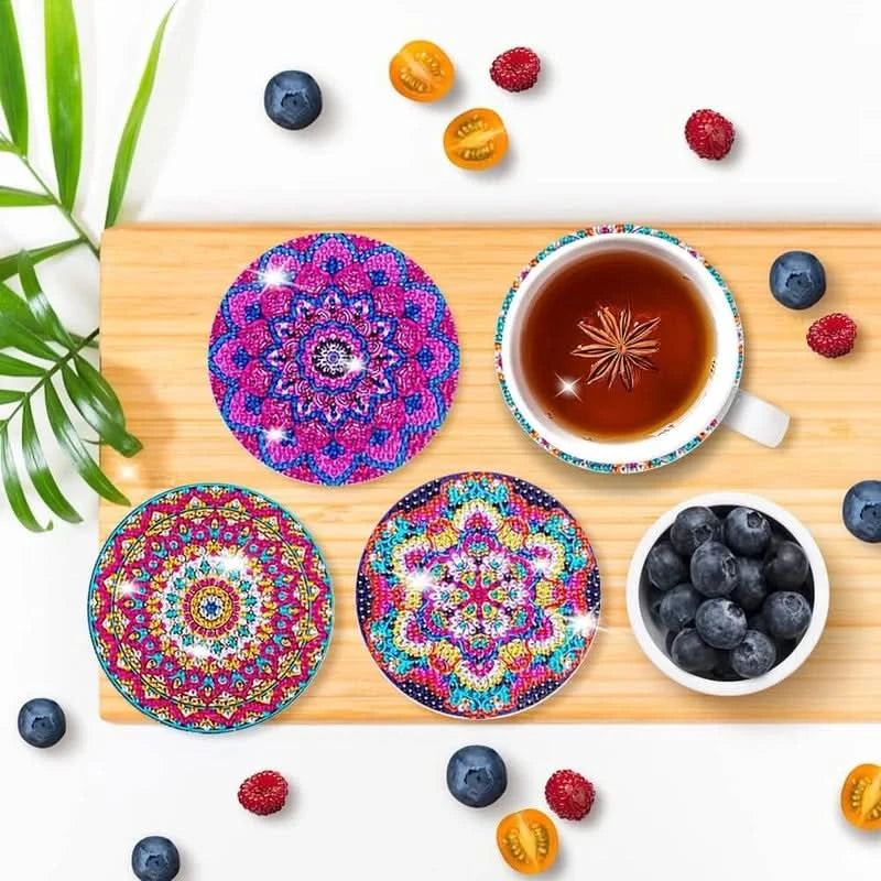 DIY coasters med rhinestones 