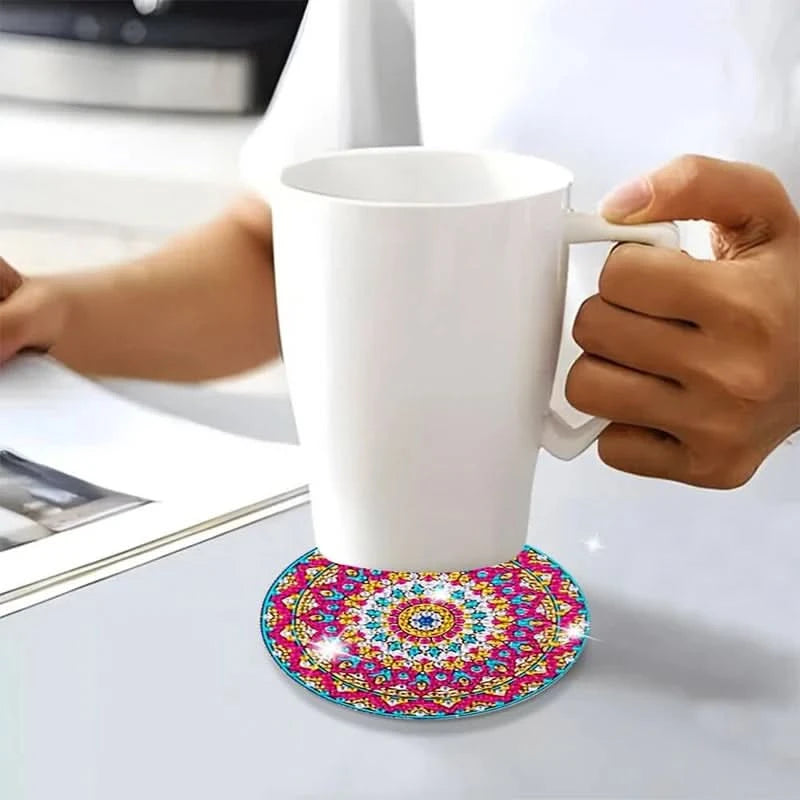 DIY coasters med rhinestones 