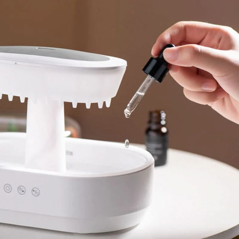 Diffusor med regneffekt - ljud, dimma och stämningsljus 