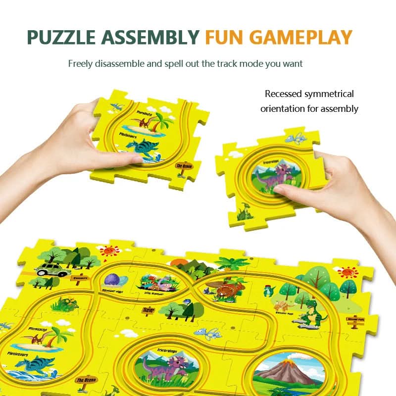 Circuit-puzzle éducatif avec véhicules électriques