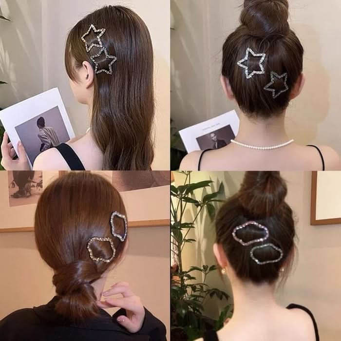 Pinces à cheveux élégantes et brillantes (x4)