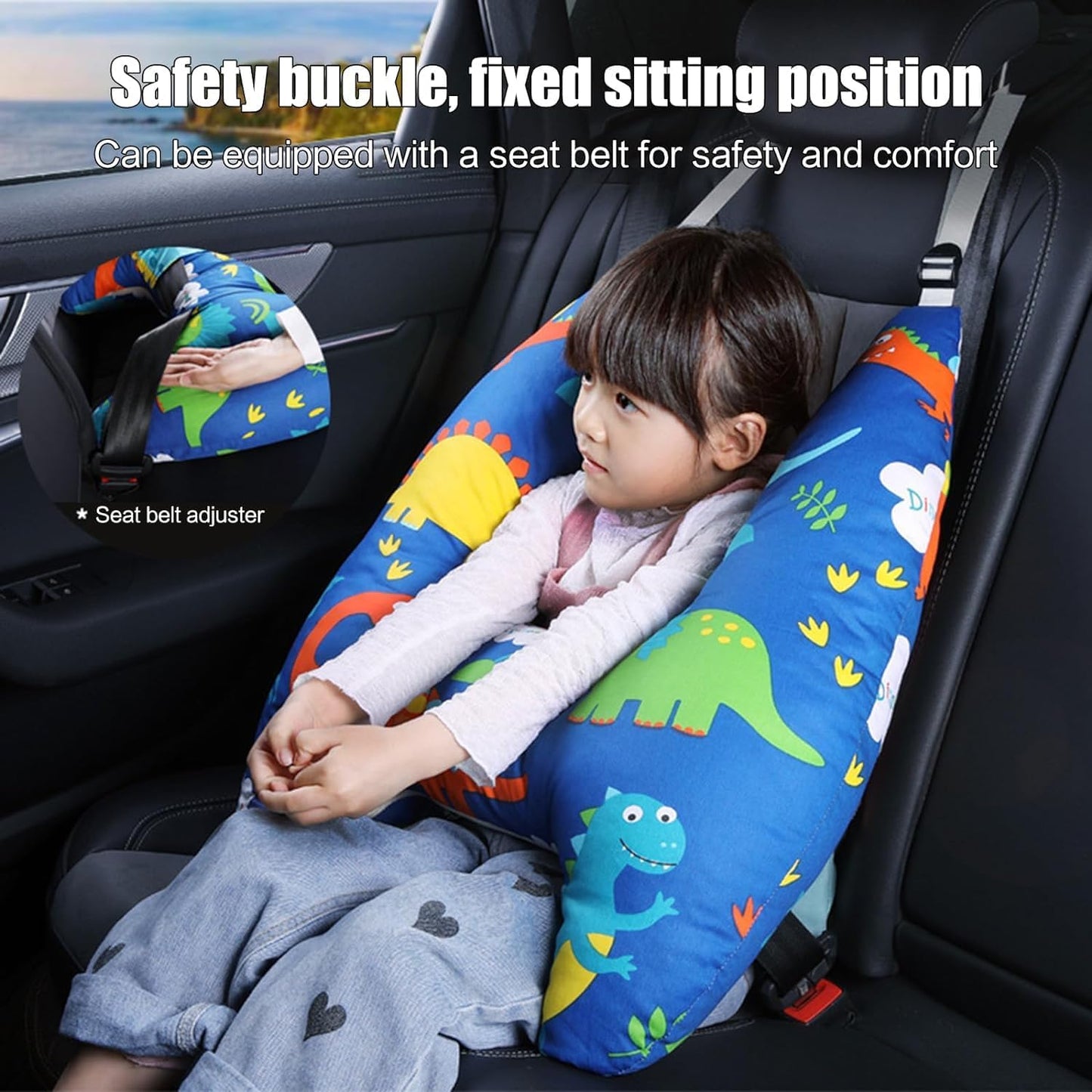 Coussin de voyage enfant avec maintien sécurisé