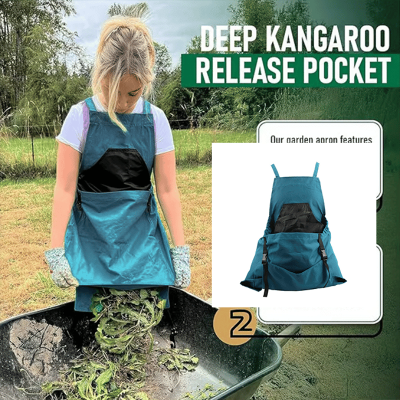 Praktisch tuinier schort met grote oogstzak 