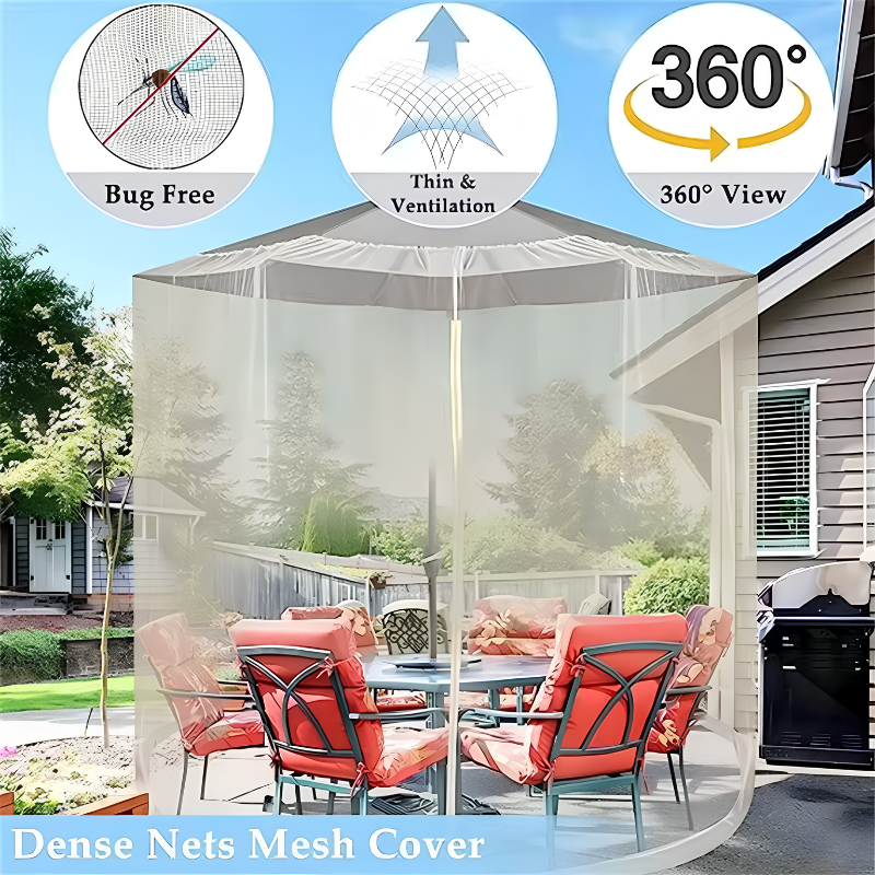 Moustiquaire parasol – protection anti-insectes avec fermeture zippée