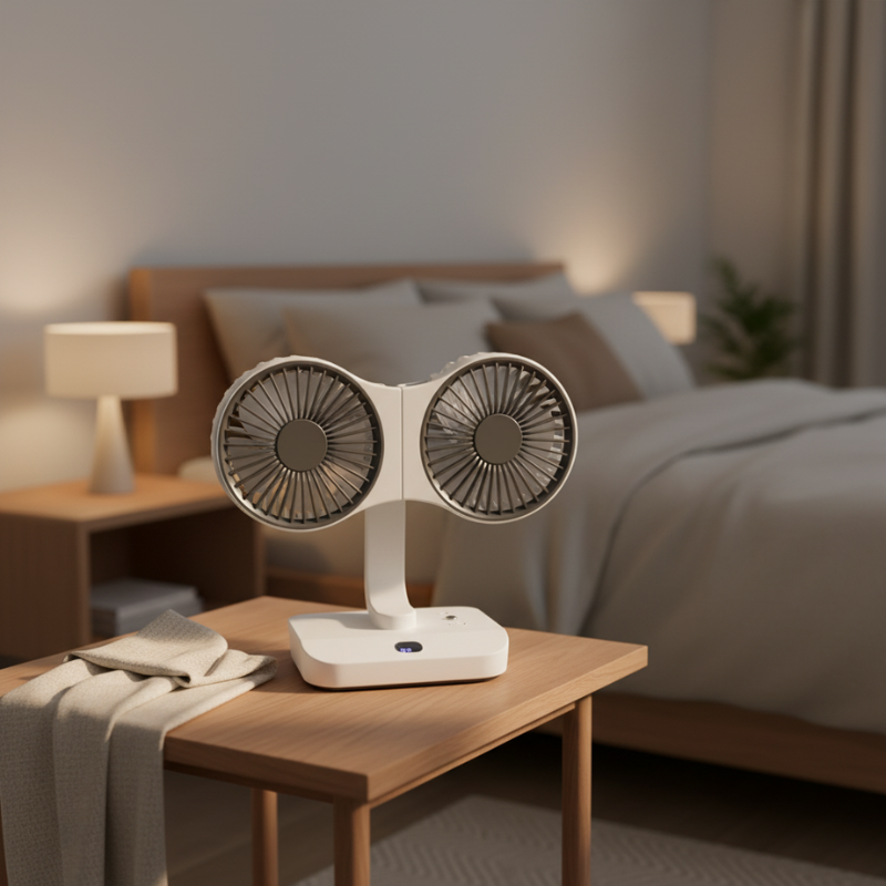 Rechargeable and Adjustable Double-Head Fan 