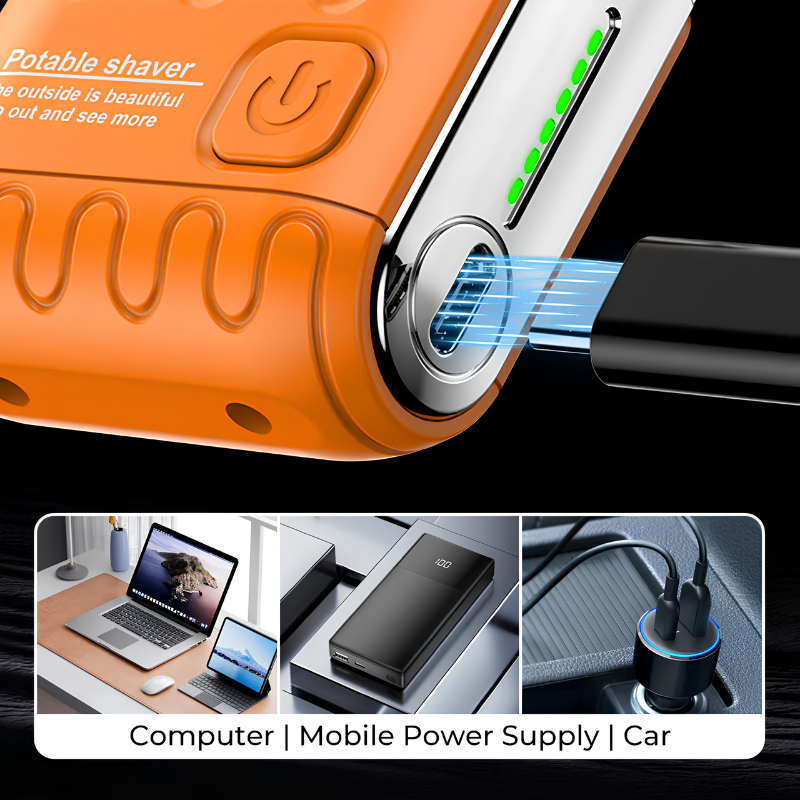 Rasoir électrique double tête – format compact rechargeable