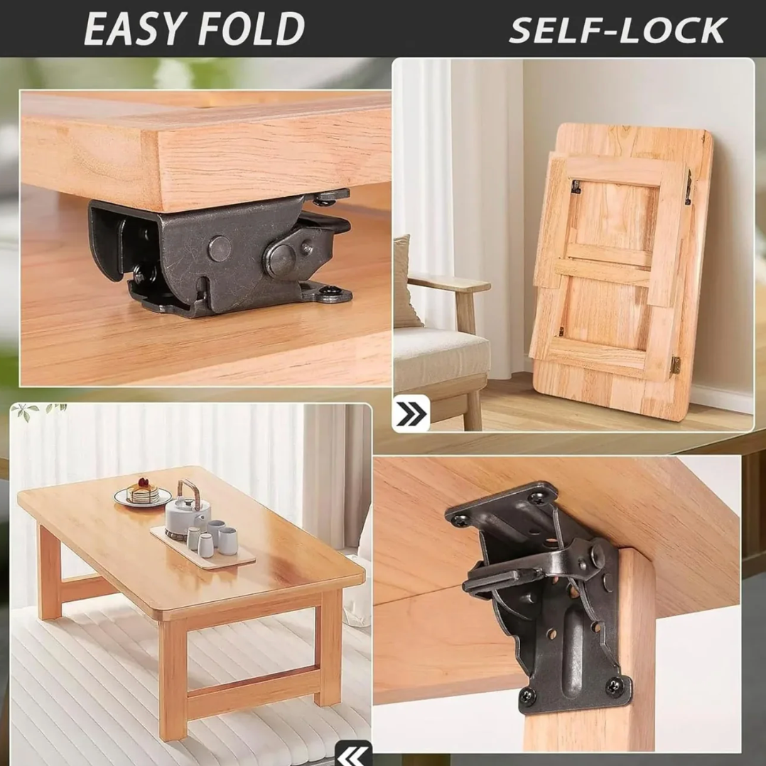 Bisagras de muebles de acero plegables autoblocantes a 90 grados (x2) 