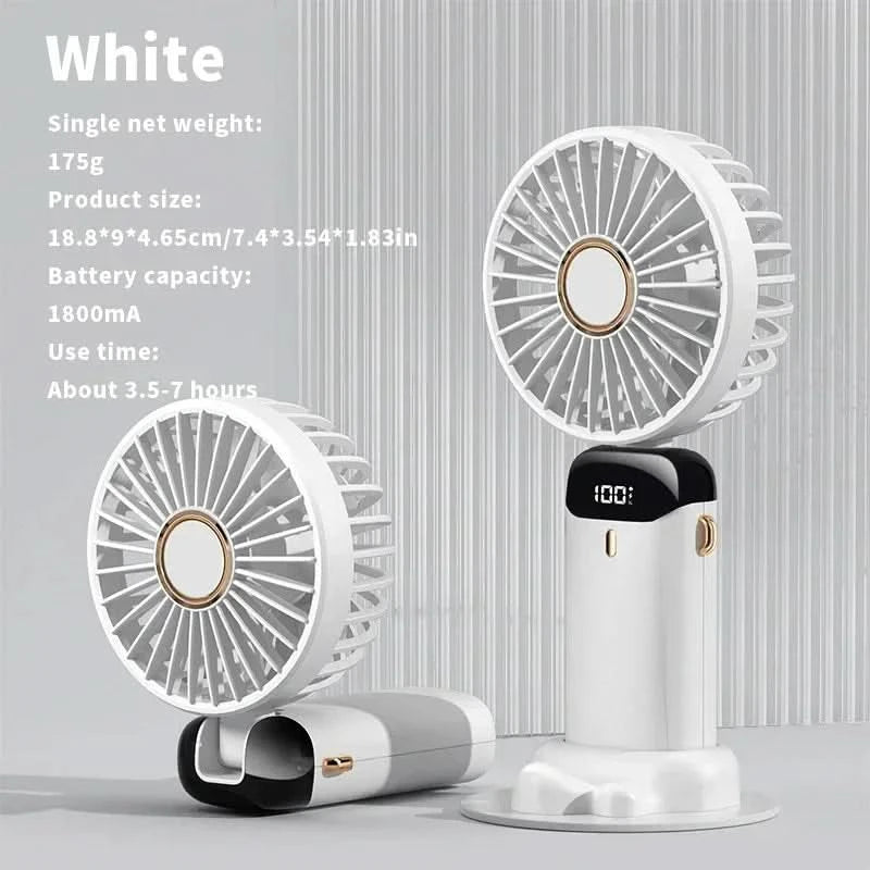 Kraftig mini-fläkt med smart LED-skärm 