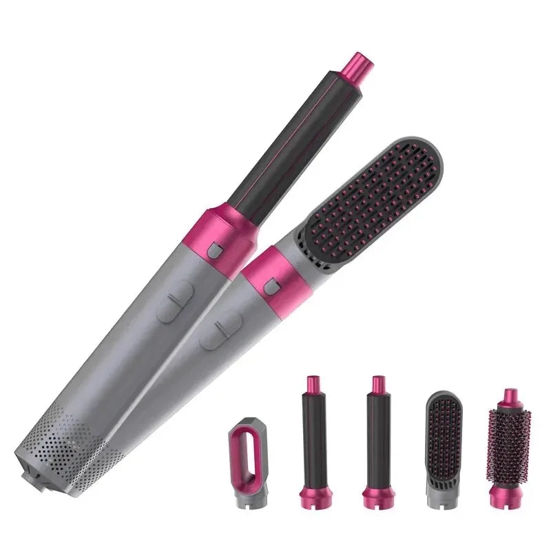 Style, straighten, and dry with a single 5-in-1 device 