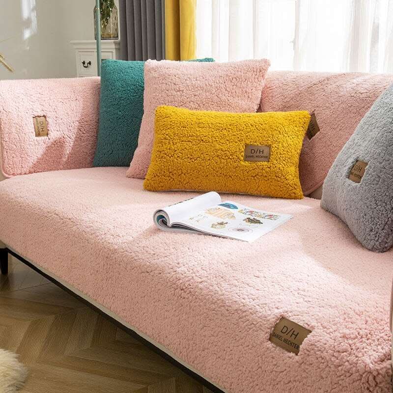 Ultraweiche Kaschmir-Lammfell-Couchhülle – Plüsch-Effekt & rutschfest 