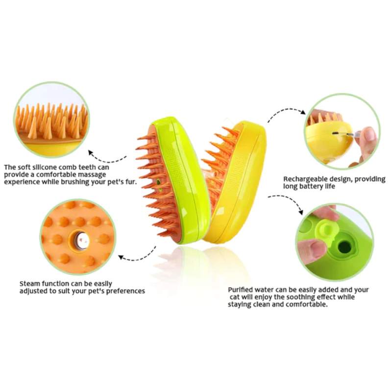 Perie cu abur multifuncțională pentru o îngrijire perfectă a animalului dumneavoastră 
