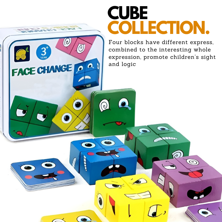 Juego educativo de madera – Desarrolle las emociones y la motricidad de su hijo 