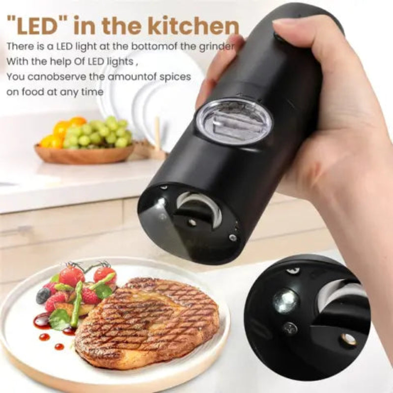 Molino eléctrico LED – Sazonado preciso de una mano 