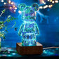 Lampe décorative ours 3D à lumière féerique