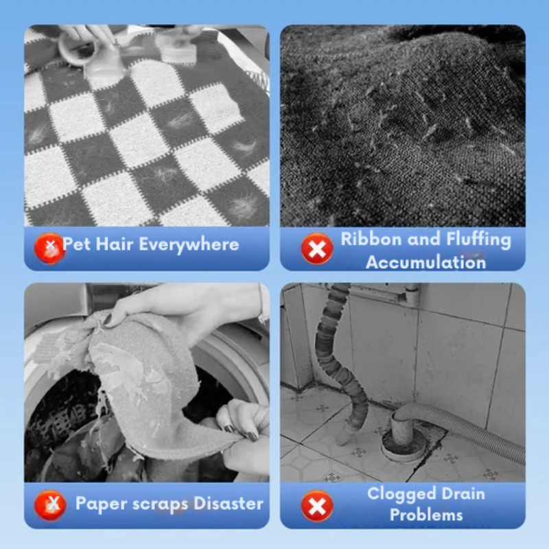 Anti-hair, hair, and residue filter for washing machine 